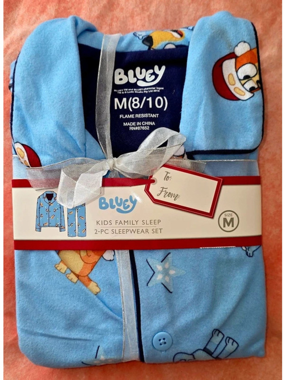 Bluey Kids 2-Piece Sleepwear Set Size M (8/10)